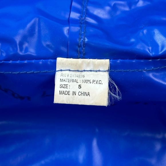Vintage Pokemon Jacket Youth Size 5 Blue Nintendo Hooded Raincoat PVC Blastoise - Picture 3 of 16